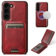 thumbnail image 1 of Dteck for Samsung Galaxy S22 Plus Case Magnetic with Detachable Card Wallet, 2 in 1 Removable Back Cover Compatible with MagSafe, Card Holder Flip Stand Pocket Slim Case 6.6",Red, 1 of 6
