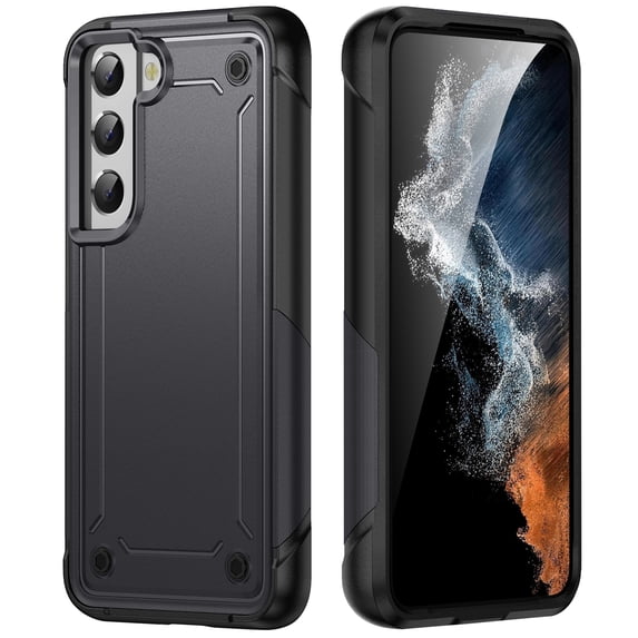 Dteck for Samsung Galaxy S22 Plus Case with Slide Camera Cover,Military Grade Drop Protection Shockproof Slim Fit Protective Marble Phone Case for S22 Plus 6.6" 2022, Gray