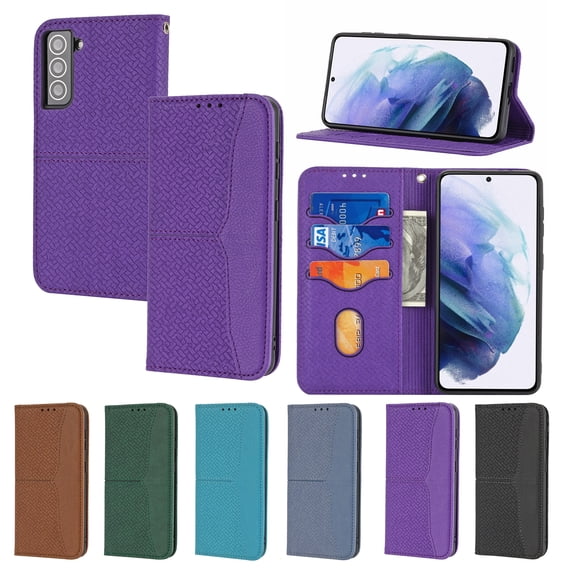 Dteck for Samsung Galaxy S22 Plus Flip Wallet Case, PU Leather Case with Card Slot Kickstand and Wrist Strap Shockproof Protective Case for S22 Plus 6.6" 2022 Women Men, Purple