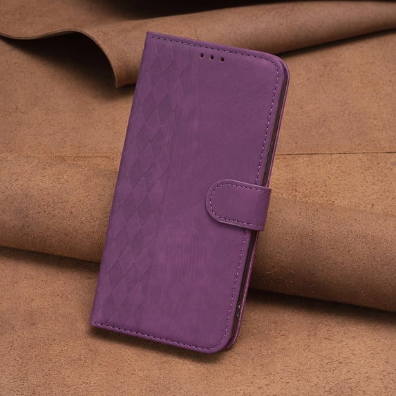 Dteck for Samsung Galaxy S22 Plus Wallet Case, Grid Embossed Design Soft PU Leather Flip Folio Case with Card Holders Kickstand Shockproof TPU Inner Shell Phone Cover for Galaxy S22+ Plus,Purple