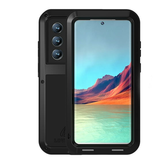 Dteck for Samsung Galaxy S22 Ultra 6.8" Case, Outdoor Sports Military Heavy Duty Metal Cover Shockproof Dustproof Full Body Protective Case Without Screen Protector, Support Wireless Charging,Black