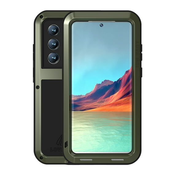 Dteck for Samsung Galaxy S22 Ultra 6.8" Case, Outdoor Sports Military Heavy Duty Metal Cover Shockproof Dustproof Full Body Protective Case Without Screen Protector, Support Wireless Charging,Green