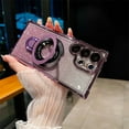 thumbnail image 1 of Dteck for Samsung Galaxy  S22 Ultra Case with Magnetic Ring Stand, Military Grade Drop TPU Case Fit for MagSafe Shockproof Bumper Bling Glitter Phone Cover,Darkpurple, 1 of 4