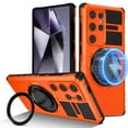 thumbnail image 1 of Dteck for Samsung Galaxy S22 Ultra Case with Rotating Ring Stand, Compatible with MagSafe, Heavy Duty Magnetic Phone Case for Samsung Galaxy S22 Ultra 5G,Orange, 1 of 9