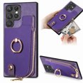 thumbnail image 1 of Dteck for Samsung Galaxy S22 Ultra Wallet Card Case, Shockproof with Card Holders Flip Premium PU Leather Card Slots with 360°Rotation Ring Stand Protective Phone Cover, purple, 1 of 8