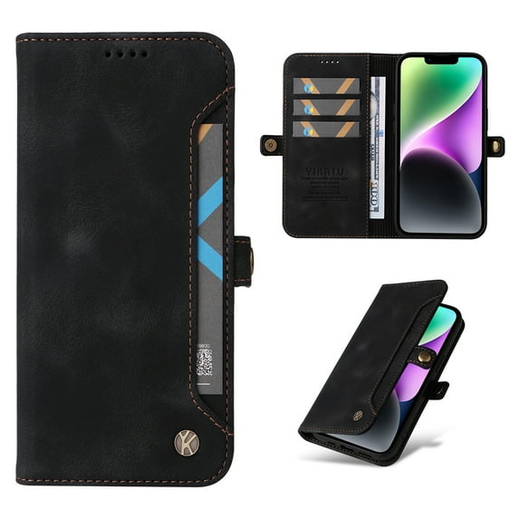 Dteck for Samsung Galaxy S22 Ultra Wallet Case with RFID Blocking Credit Card Holder, Flip Folio Book PU Leather Phone Shockproof Cover Women Men, Black