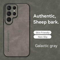 Dteck for Samsung Galaxy S23 Anti-scratch Case, Luxury Premium Leather Stylish Soft Grip Shockproof Anti-Scratch Classic Business Protection Case Cover, gray