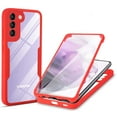 thumbnail image 1 of Dteck for Samsung Galaxy S23 Case with Built in Screen Protector, Lightweight Slim TPU Hybrid Shockproof Full Body Protective Case S23 Clear Cover 6.1 Inch,Red, 1 of 7