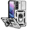 thumbnail image 1 of Dteck for Samsung Galaxy S23 Case Rugged Protective S23 5G Phone Cover with Magnetic Ring Kickstand & Slide Lens Cover Camera Protector Military Grade Drop Protection,Silver, 1 of 8