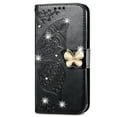 thumbnail image 1 of Dteck for Samsung Galaxy S23 Case Wallet for Women, Flip Folio Cover with Butterfly Embossed Diamond PU Leathe Stand Card Holder Protective Case with Wrist Strap,Black, 1 of 6