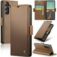 thumbnail image 1 of Dteck for Samsung Galaxy S23 FE Case, [RFID Blocking] Magnetic Closure PU Leather Wallet Flip Case with Card Holder Kickstand Shockproof Phone Cover for Samsung Galaxy S23 FE 5G,Brown, 1 of 7