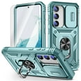 thumbnail image 1 of Dteck for Samsung Galaxy S23 FE Case, Samsung S23 FE 5G Case with Slide Camera Lens Cover + Screen Protector, Full Body Military Grade Drop Protection Kickstand Case for Galaxy S23 FE,Mint Green, 1 of 11