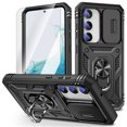 thumbnail image 1 of Dteck for Samsung Galaxy S23 FE Case, Samsung S23 FE 5G Case with Slide Camera Lens Cover + Screen Protector, Full Body Military Grade Drop Protection Kickstand Case for Galaxy S23 FE,Black, 1 of 11