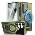 thumbnail image 1 of Dteck for Samsung Galaxy S23 FE Case with Screen Protector, Shockproof Magnetic Multi-Layer Military Lens Stand Heavy Duty Full Body Rugged Hard Shell, Olivegreen, 1 of 6