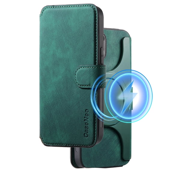 Dteck for Samsung Galaxy S23 FE Wallet Case with RFID Blocking Credit Card Holder, Magnetic Detachable PU Leather Folio Flip Kickstand Shockproof Cover Women Men for Samsung S23 FE,Green