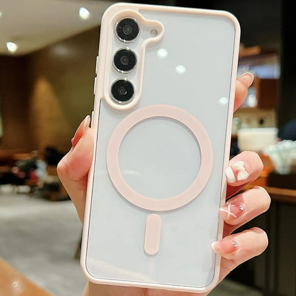 Dteck for Samsung Galaxy S23+ MagSafe Case, Magnetic Clear Case for Galaxy S23+ / S23 Plus, Hybrid TPU Bumper Shockproof Crystal Clear Anti-Scratch Slim Thin Case Cover 6.6 Inch,Pink