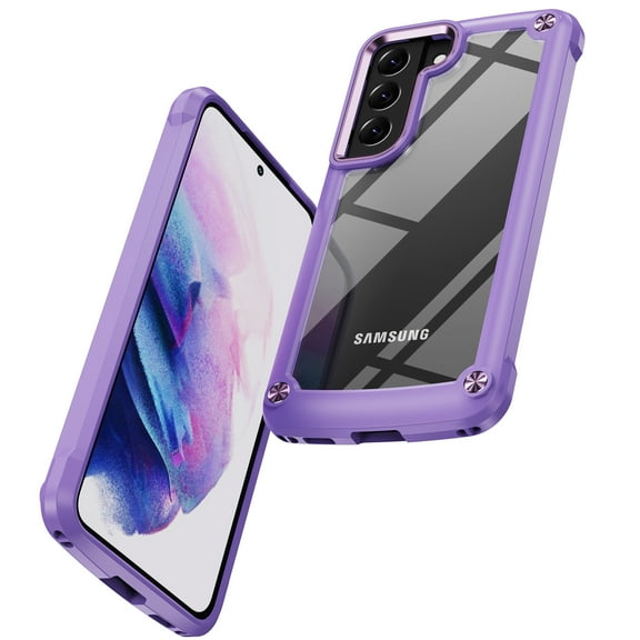 Dteck for Samsung Galaxy S23 Plus 6.6 inch Case, Slim Fit Shockproof Hybrid Heavy Duty Clear Hard PC Back Wireless Charging Anti-Scratch Protective Phone Cover, Purple