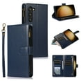 thumbnail image 1 of Dteck for Samsung Galaxy S23 Plus Case 6.6 Inch, S23+ 5G Wallet Phone Case with 9 Card Slots Zipper Pocket, PU Leather Folio Flip Stand Case with Wrist Strap for Samsung S23+,Blue, 1 of 6