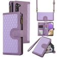 thumbnail image 1 of Dteck for Samsung Galaxy S23 Plus Case 6.6 Inch, Samsung S23+ Plus Wallet Case with 9 Card Slots, PU Leather Magnetic Flip Zipper Purse Wristlet Strap Crossbody Lanyard Kickstand Phone Case,Purple, 1 of 9