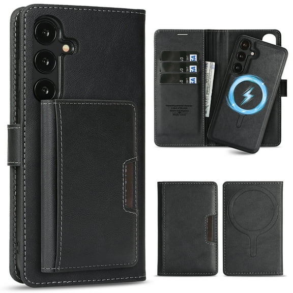 Dteck for Samsung Galaxy S23 Plus Case Detachable Wallet Case with Card Holder, 3 in 1 PU Leather Flip Folio with RFID Blocking Stand Shockproof Phone Cover 6.6",Black