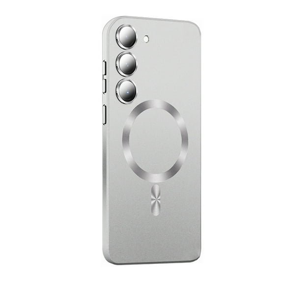 Dteck for Samsung Galaxy S23 Plus Case Fit for MagSafe, Slim Fit Liquid Silicone Frosted Matte Case Shockproof Magnetic Cover for Samsung Galaxy S23 Plus,Silver