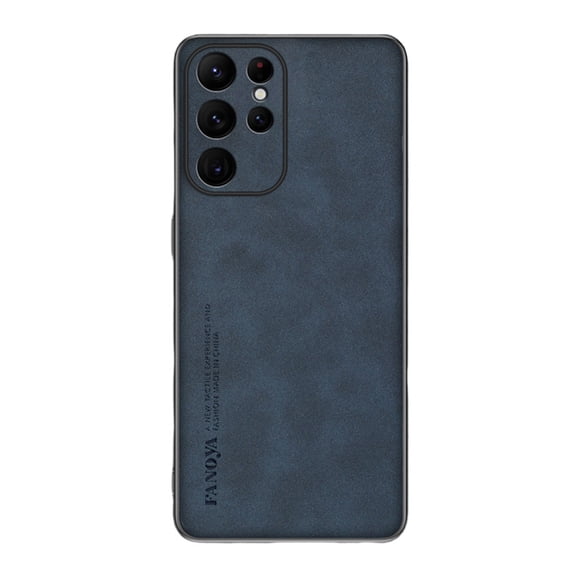 Dteck for Samsung Galaxy S23 Plus Slim Back Case, Luxury Shockproof Business Retro Premium PU Leather Hybrid Case Cover, Anti-Drop Protective Cover with Lens Protection,Navyblue
