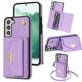thumbnail image 1 of Dteck for Samsung Galaxy S23 Plus Wallet Case with Crossbody Lanyard, PU Leather Card Holder Purse Shockproof Phone Cover for Samsung Galaxy S23 Plus,Purple, 1 of 4