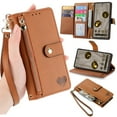 thumbnail image 1 of Dteck for Samsung Galaxy S23 Plus Wallet Case, PU Leather Flip Folio Case with 7 Card Holders Zipper Pocket RFID Blocking Kickstand Shockproof TPU Inner Shell Phone Cover for Galaxy S23 Plus,Brown, 1 of 8