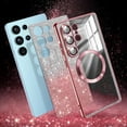 thumbnail image 1 of Dteck for Samsung Galaxy S23 Ultra Case, Compatible with MagSafe, Clear Glitter Gradient Sparkle Plating Soft TPU Bumper Magnetic Case Full Camera Lens Protector for Samsung Galaxy S23 Ultra,Rosegold, 1 of 5