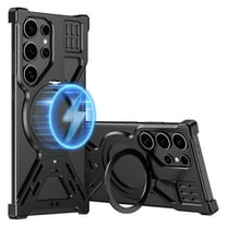 Dteck for Samsung Galaxy S23 Ultra Case with Ring Kickstand, Slim Metal Frameless for Samsung Galaxy S23 Ultra Case for MagSafe, Cool Drop-Proof Protective S23 Ultra Case for Men Women,Black