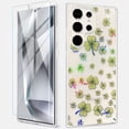thumbnail image 1 of Dteck for Samsung Galaxy S23 Ultra Case with Screen Protector, Military Grade Drop Protection Floral Clear Slim Shockproof Phone Cover for Women,Clover, 1 of 3