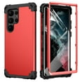 thumbnail image 1 of Dteck for Samsung Galaxy S23 Ultra Case with Screen Protector Soft Film, Shockproof Rugged Full-Body Hybrid Bumper Protective Cover for Samsung Galaxy S23 Ultra 5G 6.8 Inch,Red, 1 of 8