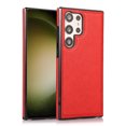 thumbnail image 1 of Dteck for Samsung Galaxy S23 Ultra Case, Slim PU Leather Vintage Shockproof Phone Case Cover Lightweight TPU Bumper Hard PC Hybrid Protective Case for Samsung Galaxy S23 Ultra,Red, 1 of 1