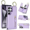 thumbnail image 1 of Dteck for Samsung Galaxy S23 Ultra Case Wallet with Card Holder, PU Leather Zipper Pocket Card Slots Front Cover Flip Kickstand Shockproof Phone Case for Galaxy S23 Ultra 5G,Purple, 1 of 6