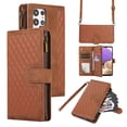 thumbnail image 1 of Dteck for Samsung Galaxy S23 Ultra Case, Samsung S23 Ultra Wallet Case with 9 Card Slots, PU Leather Magnetic Flip Zipper Purse Wristlet Strap Crossbody Lanyard Kickstand Phone Case,Brown, 1 of 9