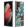 thumbnail image 1 of Dteck for Samsung Galaxy S23 Ultra Clear Case, Girls Women Crystal Clear Flower Pattern Cases, Slim Fit Soft TPU + PC Shockproof Cover for Galaxy S23 Ultra, Green Flower, 1 of 10