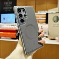 thumbnail image 1 of Dteck for Samsung Galaxy S23 Ultra Magnetic Case, Shockproof PU Leather Compatible with Magsafe Wireless Charging Cover Stand Rugged Hard Slim Back Phone Case, Gray, 1 of 6
