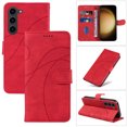 thumbnail image 1 of Dteck for Samsung Galaxy S23 Wallet Case, Premium PU Leather Flip Folio Card Holders Kickstand Book Folding Case with Detachable Wrist Strap Shockproof Protective Cover, red, 1 of 1