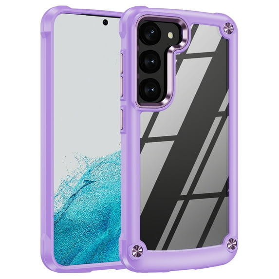Dteck for Samsung Galaxy S24 Case(2024), Military-Grade Drop Protection Shockproof Soft Bumper & Clear Back Hard Slim Wireless Charging Case for Galaxy S24 Phone Case 6.8",Purple