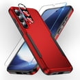 thumbnail image 1 of Dteck for Samsung Galaxy S24 Case, Full Body Heavy Duty Rugged Shockproof Protective Phone Cover with Tempered Glass Screen Protector and Camera Lens Cover,Red+Black, 1 of 7