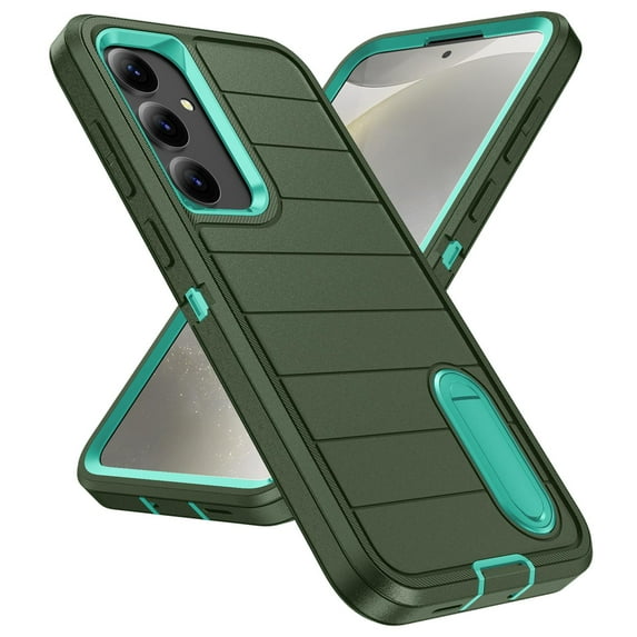 Dteck for Samsung Galaxy S24 Case with Invisible Kickstand, 10FT Military Protection S24 Case, Heavy Duty Shockproof S24 Phone Case Non-Slip Slim Case for Samsung S24 5G,Green