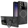 thumbnail image 1 of Dteck for Samsung Galaxy S24 Case with Rotatable Magnetic Ring Stand, Large Window Compatible with Magsafe Accessory, Military-Grade Protection Shockproof Phone Cover for Women Men,Black, 1 of 9