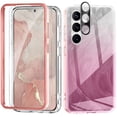 thumbnail image 1 of Dteck for Samsung Galaxy S24 Case with Screen Protector+Camera Protector, MIL-Grade Drop Protection Stylish Pattern Slim Shockproof Phone Cover for Galaxy S24,Pink, 1 of 10