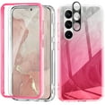 thumbnail image 1 of Dteck for Samsung Galaxy S24 Case with Screen Protector+Camera Protector, MIL-Grade Drop Protection Stylish Pattern Slim Shockproof Phone Cover for Galaxy S24,Rose, 1 of 10