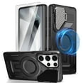 thumbnail image 1 of Dteck for Samsung Galaxy S24 Case with Screen Protector, Shockproof Magnetic Multi-Layer Military Lens Stand Heavy Duty Full Body Rugged Hard Shell, Black, 1 of 6