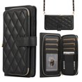 thumbnail image 1 of Dteck for Samsung Galaxy S24 Case Wallet Multi Zipper Purse with Card Holder Slots, Samsung S24 5G Flip Folio Case with Crossbody Wrist Strap for Women,Black, 1 of 7