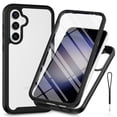 thumbnail image 1 of Dteck for Samsung Galaxy S24 FE Case with Built-in Screen Protector, Full Body Drop Protection Dual Layer Shockproof Rugged Clear Cover for Samsung Galaxy S24 FE 5G,Black, 1 of 5