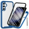 thumbnail image 1 of Dteck for Samsung Galaxy S24 FE Case with Built-in Screen Protector, Full Body Drop Protection Dual Layer Shockproof Rugged Clear Cover for Samsung Galaxy S24 FE 5G,Darkblue, 1 of 5