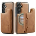 thumbnail image 1 of Dteck for Samsung Galaxy S24 Magnetic Case with Detachable Wallet Card Holder, Compatible with MagSafe, RFID Blocking Credit Slots Kickstand Shockproof Phone Cover for Women Men,Brown, 1 of 6