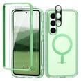 thumbnail image 1 of Dteck for Samsung Galaxy S24 Plus Case Clear, Anti-Yellowing S24 Plus Case with Tempered Glass Screen Protector+ Camera Lens Protector, Magnetic Phone Case for Galaxy S24 Plus/S24+,Green, 1 of 8